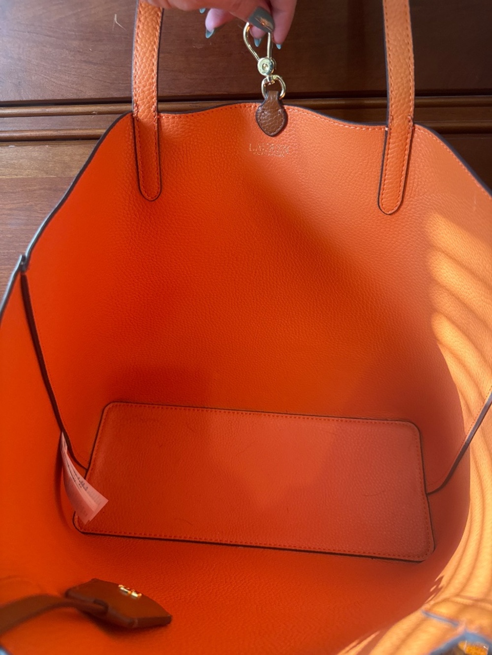 Lauren Ralph Lauren Faux Leather Large Tote - Picture 3 of 4